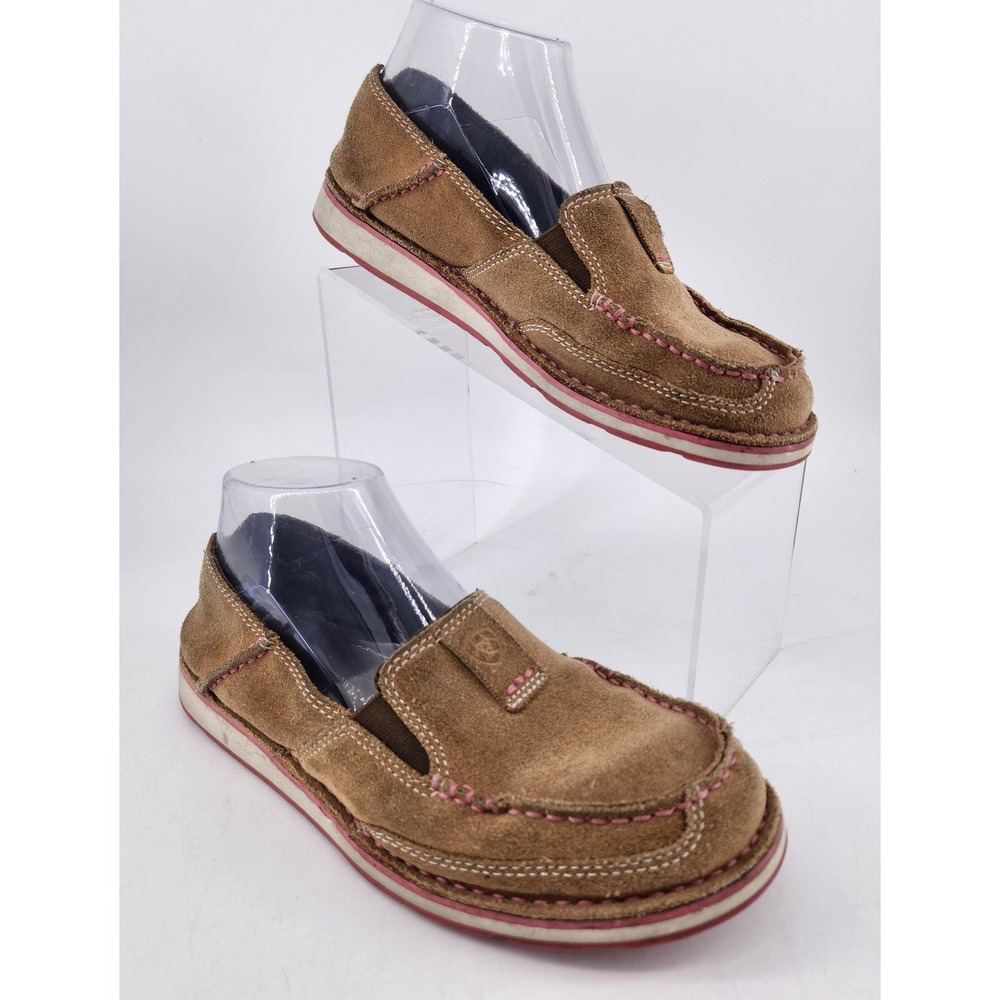 Ariat Cruiser Western‎ Slip On Loafers Womens 10 Brown Pink Suede Moc Toe Shoes